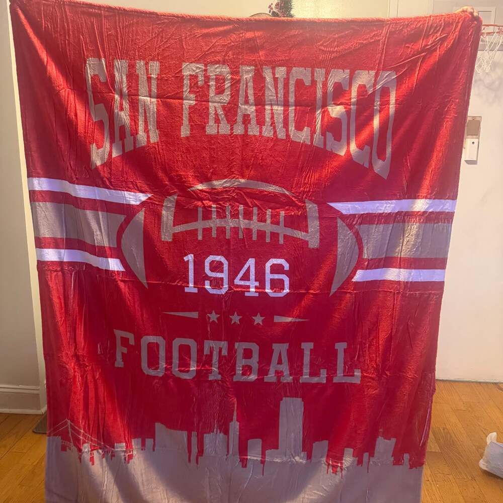 San Francisco 49ers NFL Team Football Throw Blanket